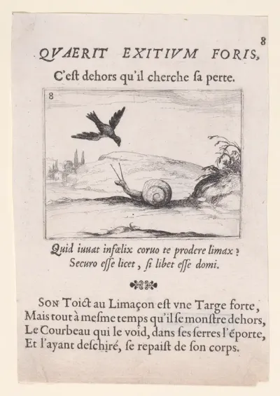 Le Corbeau et Le Limaçon (The Raven and the Snail), plate 8 from "Lux Claustri ou La Lumière du Cloitre" (The Light of the Cloisters)