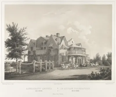Le Cottage D'Alexandrie près de Péterof, from "Vues pittoresques des palais & jardins impériaux aux environs de St. Petersbourg"