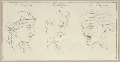 Le Crainte, Le Mépris, La Frayeur, from "Caractères des passions, gravés sur les desseins de l'illustre Monsieur le Brun"