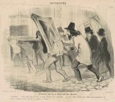 Le dernier jour de la réception des tableaux. Saperlotte . . . Nous voici déjà arrivés et mon tableau n'est pas fini!