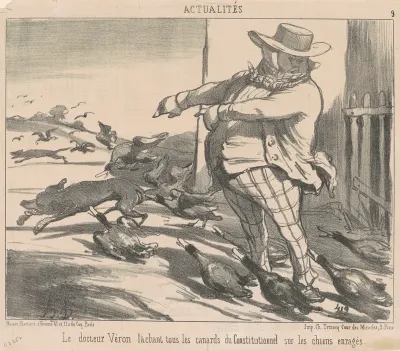 Le docteur Véron lachant tous les canards ...