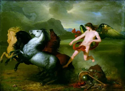 Le Génie de la Paix arrêtant les chevaux de Mars.