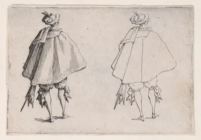 Le Gentilhomme au Grand Manteau, Vu de Dos (The Gentleman with the Large Mantle, Seen from Behind), from Les Caprices Series A, The Florence Set