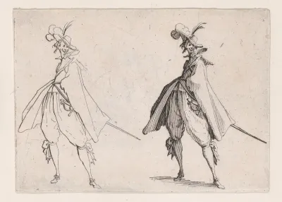 Le Gentilhomme au Grand Manteau, Vu de Face (The Gentleman with a Large Mantle, Viewed from the Front), from "Les Caprices" Series A, The Florence Set