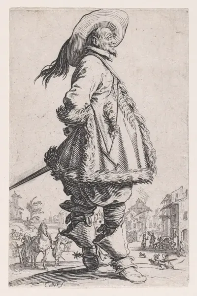 Le Gentilhomme au Manteau Bordé de Fourrures Tenant ses Mains Derrière le Dos (The Gentleman with the Fur-Lined Mantle Holding his Hands Behind his Back), from "La Noblesse" (The Nobility)
