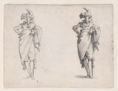 Le Gentilhomme de Face, La Main Droite Sur la Hanche (Gentleman Facing Foward, his Right Hand on his Hip), from Les Caprices Series A, The Florence Set
