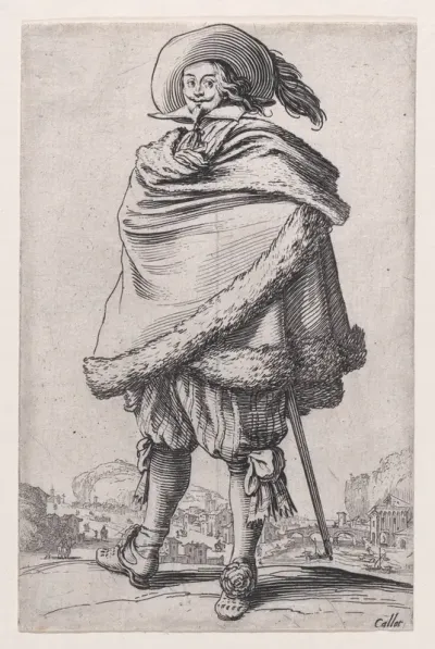 Le Gentilhomme Enroulé dans son Manteau Bordé de Fourrures (The Gentleman Wrapped in a Fur-Lined Mantle), from "La Noblesse" (The Nobility)