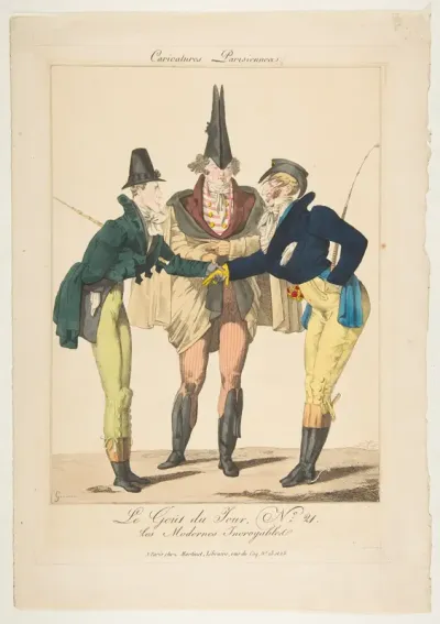 Le Goût du Jour, No. 21: Les Modernes Incroyables, from "Caricatures Parisiennes"