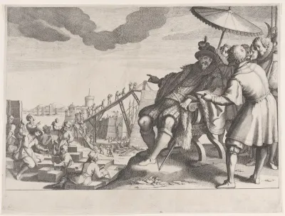 Le Grand Duc Fait Fortifier le Port de Livourne (The Grand Duke Fortifying the Port of Livourne), from La Vie de Ferdinand Ier de Médicis série appelée aussi Les Batailles des Médicis (The Life of Ferdinand I de'Medici also called The Medici Battles)