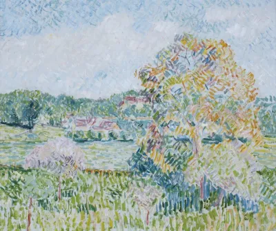 Le Grand Noyer à Éragny, automne, esquisse
