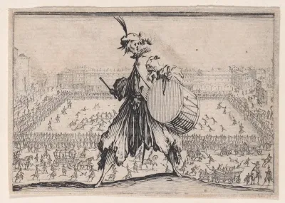 Le Jeu de Paume sur la Place Sainte-Croix, a Florence (The Tennis Game on the Piazza Santa Croce in Florence), from Les Caprices Series A, The Florence Set