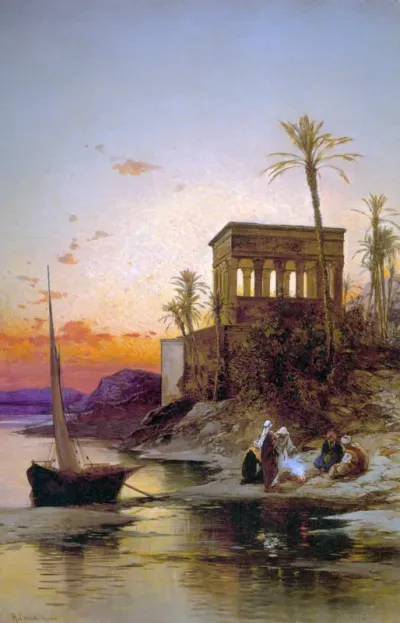 Le kiosque de Trajan au bord du Nil, Egypte.