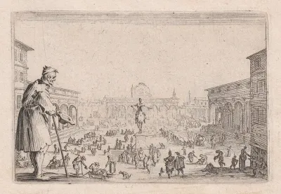 Le Marché de la Place de L'Annonciade a Florence (The Market in the Piazza della Annunziata in Florence), from "Les Caprices" Series B, The Nancy Set