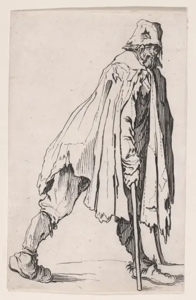 Le Mendiant aux Béquilles Coiffé d'un Bonnet (The Beggar on Crutches Wearing a Cap), from "Les Gueux suite appelée aussi Les Mendiants, Les Baroni, ou Les Barons" (The Beggars, also called the Barons)