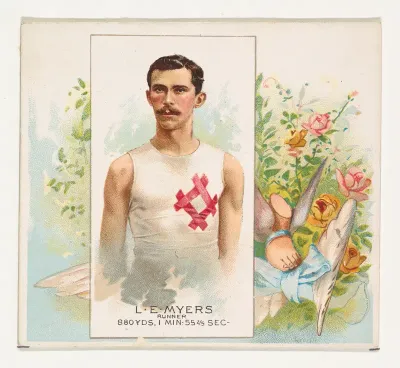 L.E. Meyers, Runner, from World's Champions, Second Series (N43) for Allen & Ginter Cigarettes