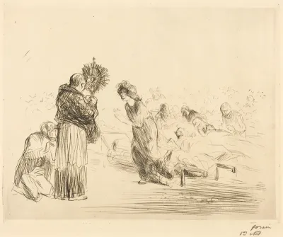 Le miraculé devant l'ostensoir (4e planche) (The Miracle before the Blessed Sacrament) (fourth plate)