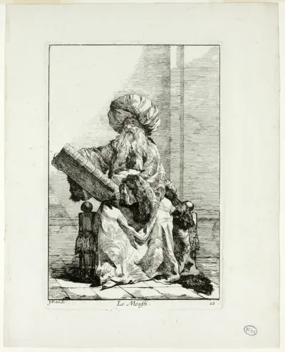Le Moufti, plate ten from Caravanne du Sultan à la Mecque