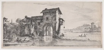 Le Moulin a Eau (The Water Mill), from Paysages Gravés pour Jean de Médicis appelées aussi Paysages Dessinés a Florence, Vues de Florence, Paysages d'Italie, et Paysages Définitifs (Landscapes Engraved for Giovanni de'Medici, Landscapes Designed in F