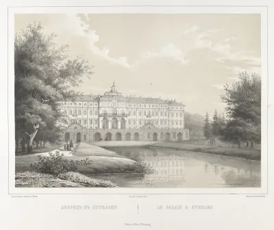 Le Palais à Strelna, from "Vues pittoresques des palais & jardins impériaux aux environs de St. Petersbourg"