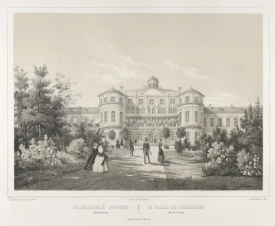 Le Palais de Znamensky près de Peterhof, from "Vues pittoresques des palais & jardins impériaux aux environs de St. Petersbourg"