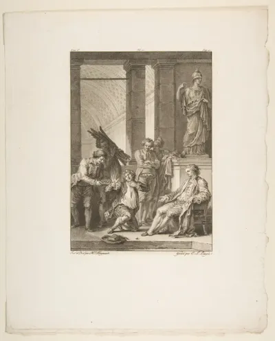 Le Paysan qui avait offense son Seigneur, from "Contes et nouvelles en vers par Jean de La Fontaine. A Paris, de l'imprimerie de P. Didot, l'an III de la République, 1795"