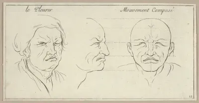 Le Pleurer and mouvement composé, from "Caractères des passions, gravés sur les desseins de l'illustre Monsieur le Brun"