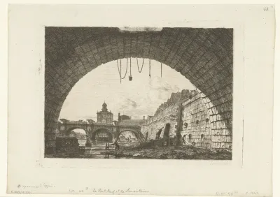 Le Pont Neuf et la Samaritaine de dessous la première arche du Pont au Change