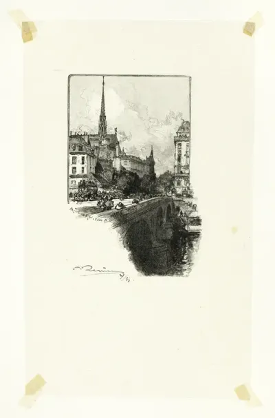 Le Pont Saint-Michel, plate twelve from Le Long de la Seine et des Boulevards