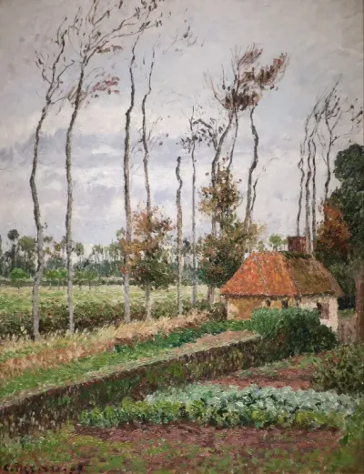 Le potager du manoir d'Ango, Varangeville, temps gris