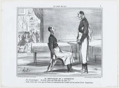 Le Restaurant de L'Exposition, from Le Salon de 1857, published in "Le Charivari"