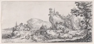 Le Retour de la Chasse (The Return of the Hunt), from "Paysages Gravés pour Jean de Médicis appelées aussi Paysages Dessinés a Florence, Vues de Florence, Paysages d'Italie, et Paysages Définitifs" (Landscapes Engraved for Giovanni de'Medici, Landsca