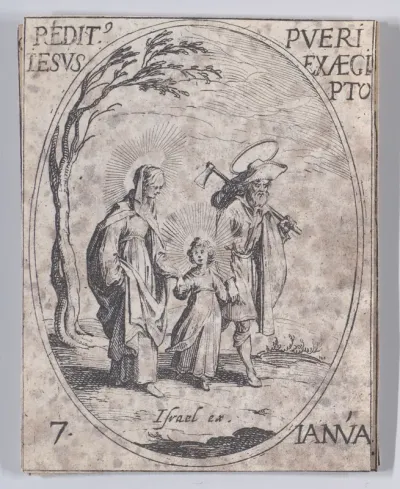 Le Retour d'Egypte (The Return from Egypt), January 7th, from "Les Images De Tous Les Saincts et Saintes de L'Année" (Images of All of the Saints and Feast Days of the Year)