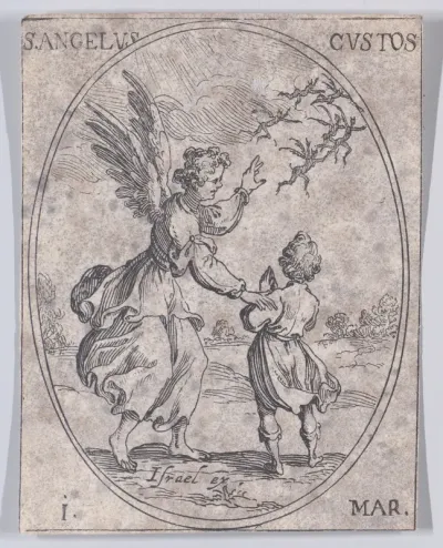 Le S. Ange Gardien (The Guardian Angel), March 1st, from "Les Images De Tous Les Saincts et Saintes de L'Année" (Images of All of the Saints and Religious Events of the Year)