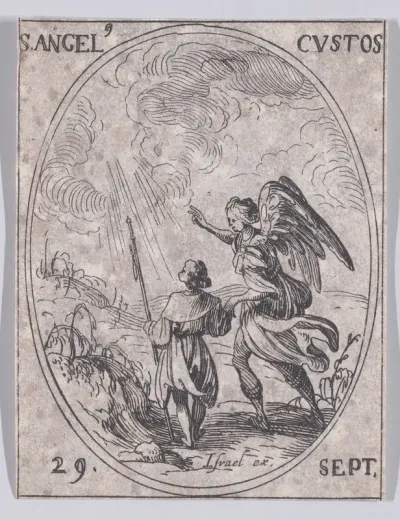 Le Saint Ange Gardien (The Guardian Angel), September 29th, from "Les Images De Tous Les Saincts et Saintes de L'Année" (Images of All of the Saints and Religious Events of the Year)