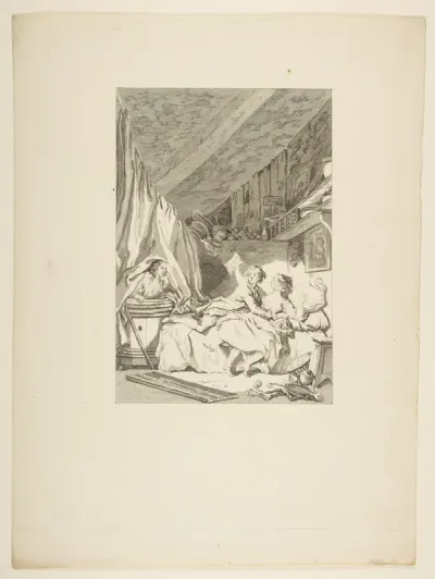 Le Savetier, from "Contes et nouvelles en vers par Jean de La Fontaine.  A Paris, de l'imprimerie de  P. Didot, l'an III de la République, 1795"