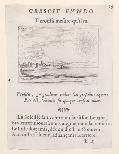 Le Soleil Levant (The Rising Sun), plate 19 from "Lux Claustri ou La Lumière du Cloitre" (The Light of the Cloisters)