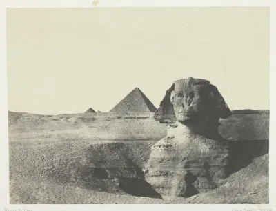 Le Sphynx vu de Face, Egypte Moyenne, plate 11 from the album "Egypte, Nubie, Palestine et Syrie" (1852)