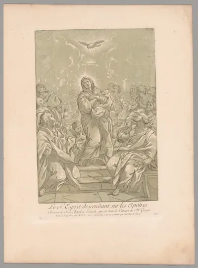 Le St. Esprit descendant sur les Apôtres (The Descent of the Holy Spirit), from Recueil d'estampes d'après les plus beaux tableaux et d'après les plus beaux desseins qui sont en France (Cabinet Crozat)