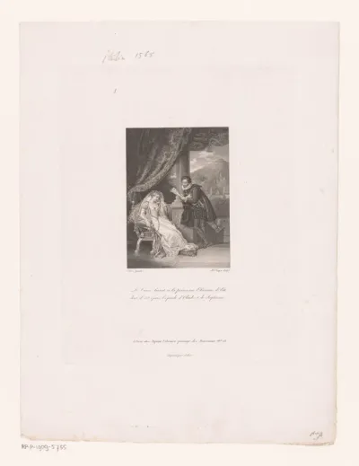 Le Tasse lisant à la princesse Eléonore d'Est dont il est épris, l'épisode d'Olinde et de Sophronie