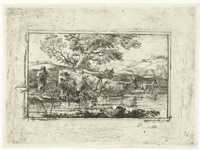 Le Troupeau à l'abreuvoir
