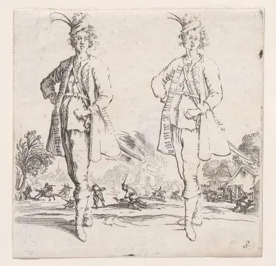 Le Turc Vu de Face, La Main Droite Posée sur la Hanche (Front View of the Turk, Right Hand Placed on Hip), plate 3 from "Varie Figure" (Various Figures)