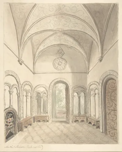 Lea Castle, Worcestershire, Ante-saloon, Looking North