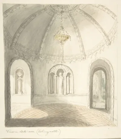 Lea Castle, Worcestershire, View in Ante-room, Looking North