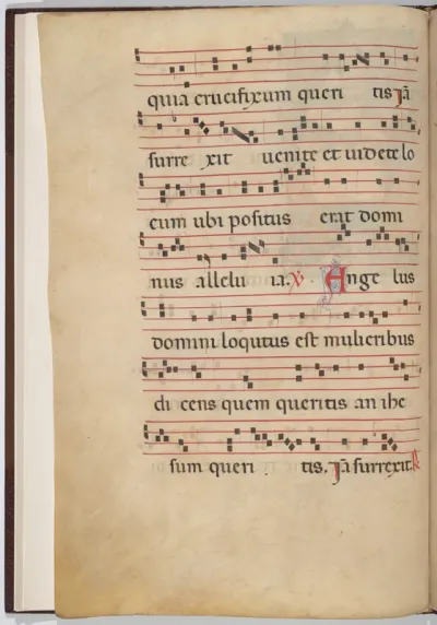 Leaf 1 from an antiphonal fragment (verso)