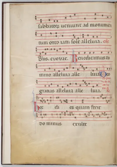 Leaf 4 from an antiphonal fragment (verso)