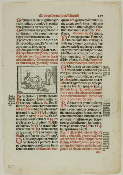 Leaf from Pontificale Romanum, plate 91 from Woodcuts from Books of the XVI Century
