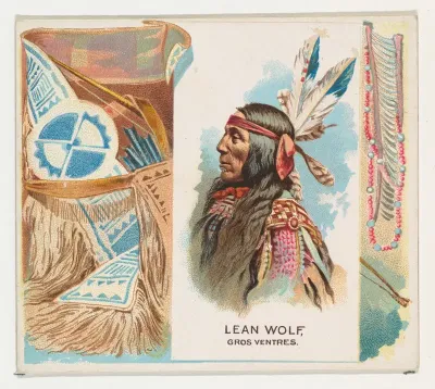 Lean Wolf, Gros Ventres, from the American Indian Chiefs series (N36) for Allen & Ginter Cigarettes