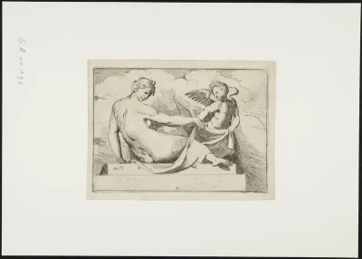 Leaning back Venus with Cupid
