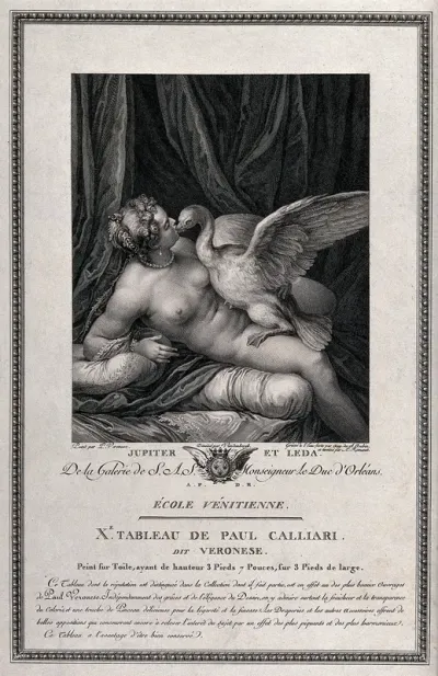 Leda is visited by Jupiter in the form of a swan