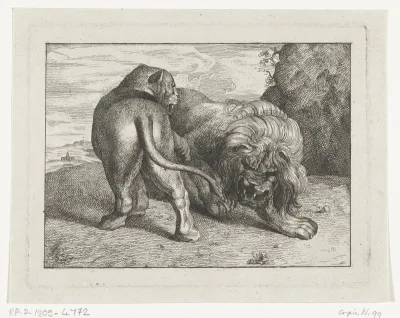 Leeuw met leeuwin